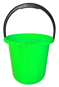 隔离的塑料桶-绿色