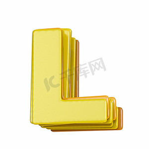 黄色字体 Letter L 3D