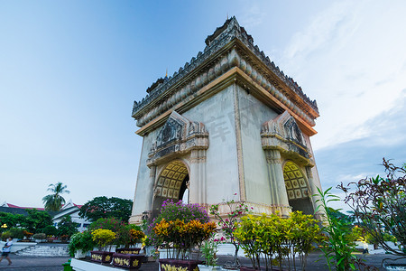 老挝万象市中心的凯旋门纪念碑