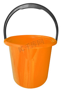 隔离的塑料桶-橙色