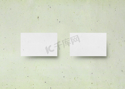 名片绿色摄影照片_名片模型模板日本绿色纹理纸 bac