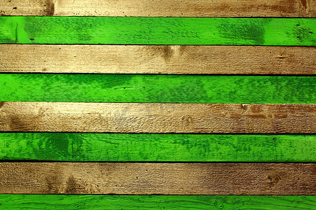 背景与绿色金色木板