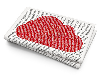 通讯云摄影照片_云网络概念：报纸背景上的云