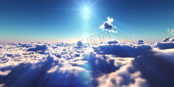 飞机飞过云层摄影照片_飞过云层日落风景