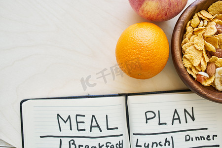 早餐麦片水果膳食计划健身健康饮食