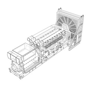 柴油发电机摄影照片_大型工业柴油发电机