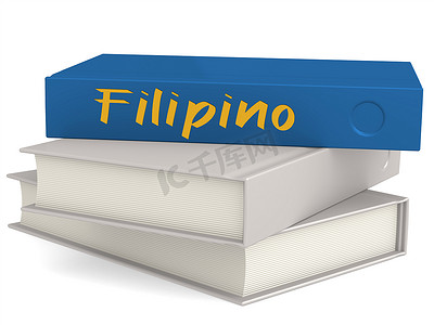 带有菲律宾语单词的精装蓝皮书