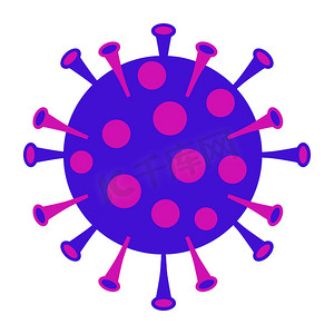 在白色背景上分离的冠状病毒 (Covid-19)