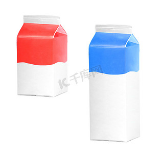 纸盒果汁摄影照片_牛奶或果汁纸盒
