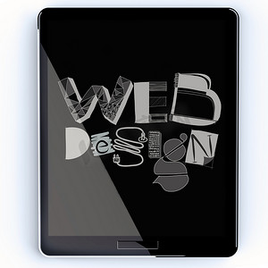 在屏幕平板电脑上手绘网页设计作为概念
