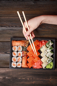 寿司筷子卷小吃美味日本料理