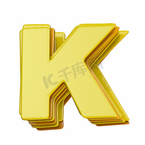 黄色字体字母 K 3d