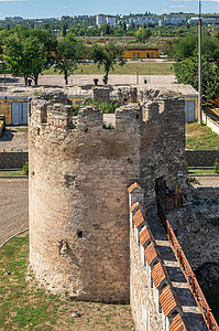 摩尔多瓦 Bender 堡垒的堡垒墙和塔楼