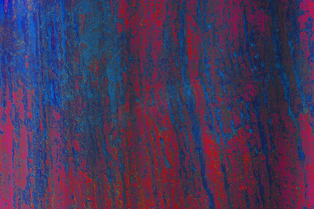金属铁钢表面纹理的红蓝锈蚀与侵蚀