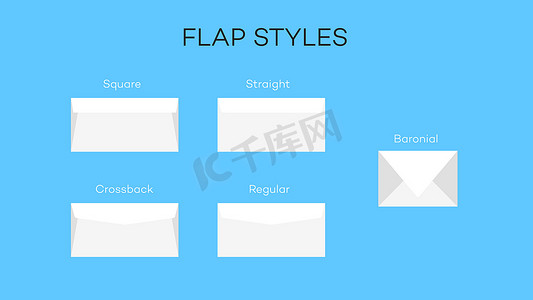 大多数信封翻盖样式。