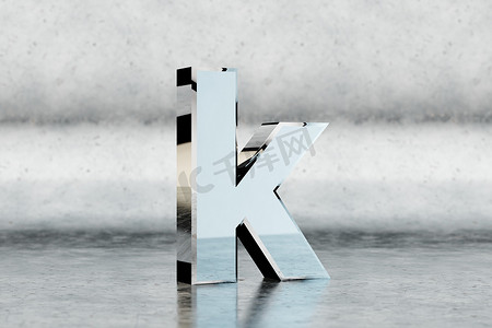 Chrome 3d 字母 K 小写。