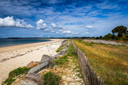 兰德雷扎克海滩 (Beach of Landrezac), 萨尔佐 (Sarzeau), 莫尔比昂省, 布列塔尼 (布列塔尼), 法国