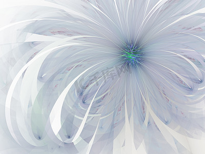 蓝色柔和柔和的分形花朵计算机生成图像，用于徽标、设计概念、网页、印刷品、海报。