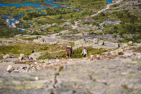 2019年7月26日。挪威trolltunga旅游路线。
