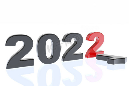 3D 数字 2022 取代旧年份 2021