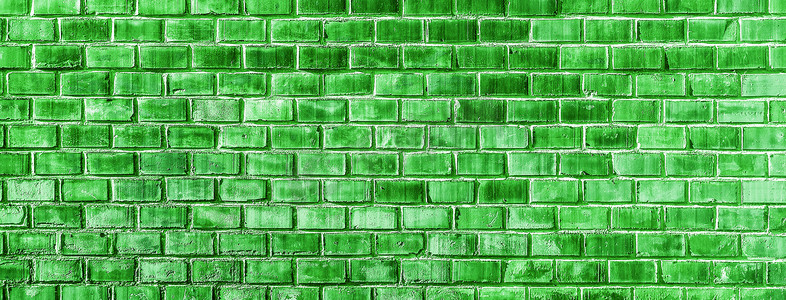 绿色砖墙纹理关闭。