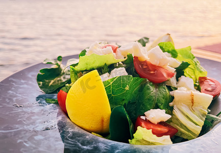 地区美食摄影照片_健康的饮食、食物和地中海美食的概念。