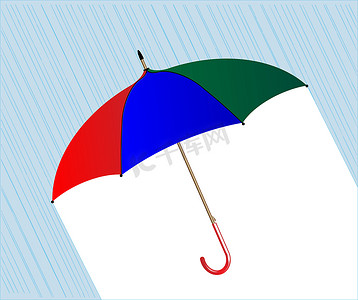 雨中撑伞