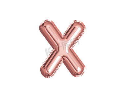 玫瑰气球摄影照片_玫瑰金粉色字母 X 气球装饰迎婴派对