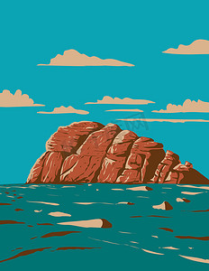 Haytor Rocks Located on Dartmoor National Park Devon England United Kingdom UK 装饰艺术 WPA 海报艺术