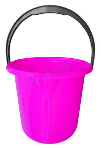 塑料桶摄影照片_隔离的塑料桶-紫罗兰色
