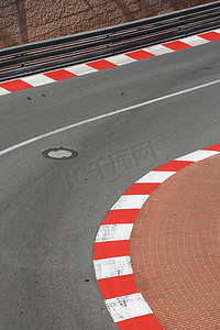 摩纳哥大奖赛赛车沥青和路缘的纹理