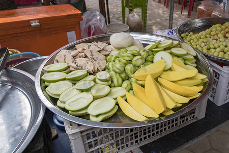 鲜切水果，螃蟹市场，白马市，柬埔寨