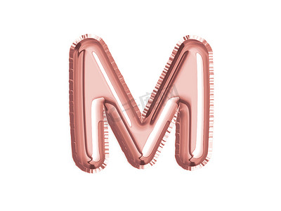 玫瑰金粉色字母 M 婴儿送礼会气球装饰