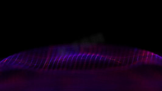 紫色科技音乐波浪背景。