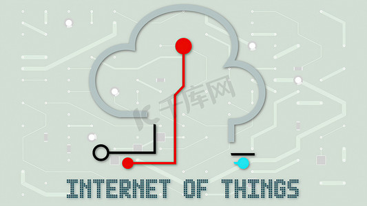 物联网摄影照片_2D 插图-IoT（物联网）概念