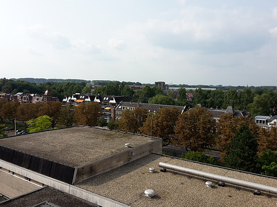 大学校园摄影照片_埃德-瓦赫宁根的景观，荷兰美丽的城市，拥有重要的大学校园