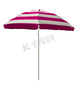 沙滩伞-粉色条纹
