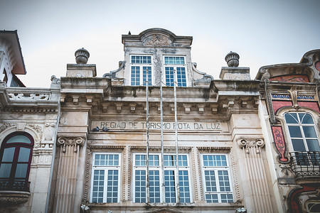 旅游局摄影照片_葡萄牙阿威罗旅游局的建筑细节