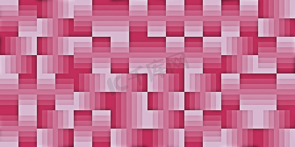 粉红色现代随机填充几何形状图案背景纹理。
