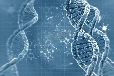 艺术背景美丽摄影照片_美丽背景下的 DNA 分子