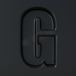 黑色雕刻字体字母 G 3D
