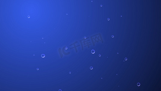 深蓝色海水中的水下气泡