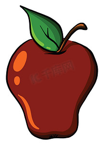 红苹果，插图，白色背景上的矢量
