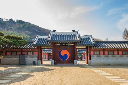 城堡垒摄影照片_水原华城，在韩国很有名。