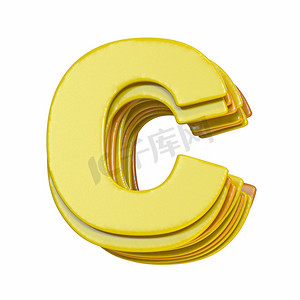 黄色字体字母 C 3d