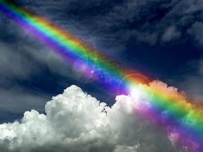 上帝保佑，阳光照在乌云上，雨后彩虹fa