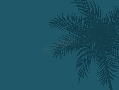 Beautifil 棕榈树叶剪影背景矢量图