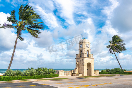 棕榈滩沃思大道钟楼美国佛罗里达州