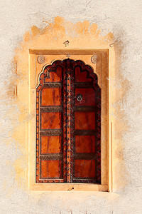 堡垒中老式印度古董门的数字绘画