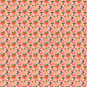 粉色背景下桃花的插图数字水彩无缝图案